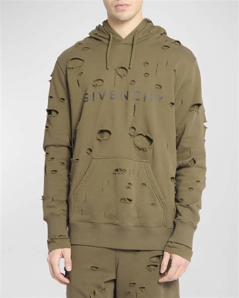 givenchy rypped hoodie|Givenchy men's destroyed hoodie.